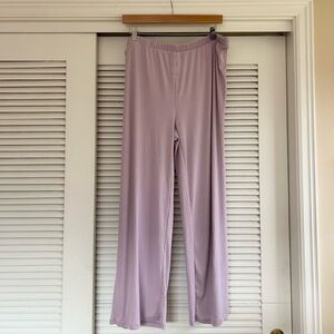 Love 2 Lounge Ribbed Lounge Pants in Light Lavender XXL